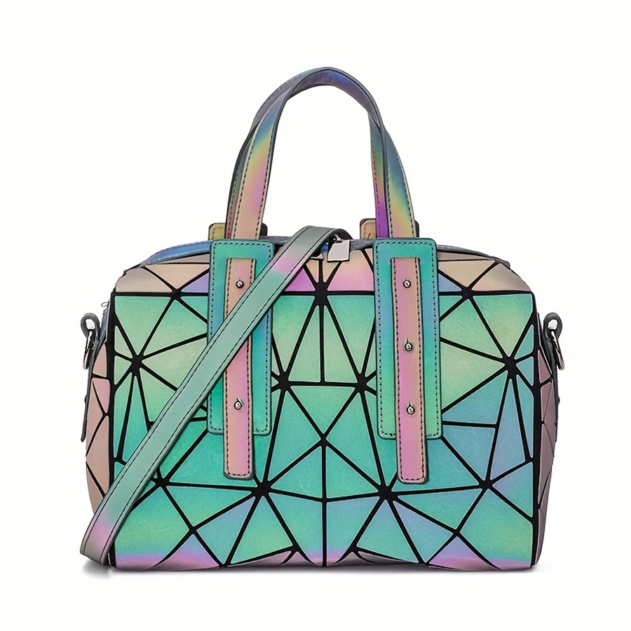 Fashion Crossbody Bags Handbag Women Luminous Boston Bag Female Geometry Shoulder Bags Plain Folding Handbags Tote Bag Bolasa