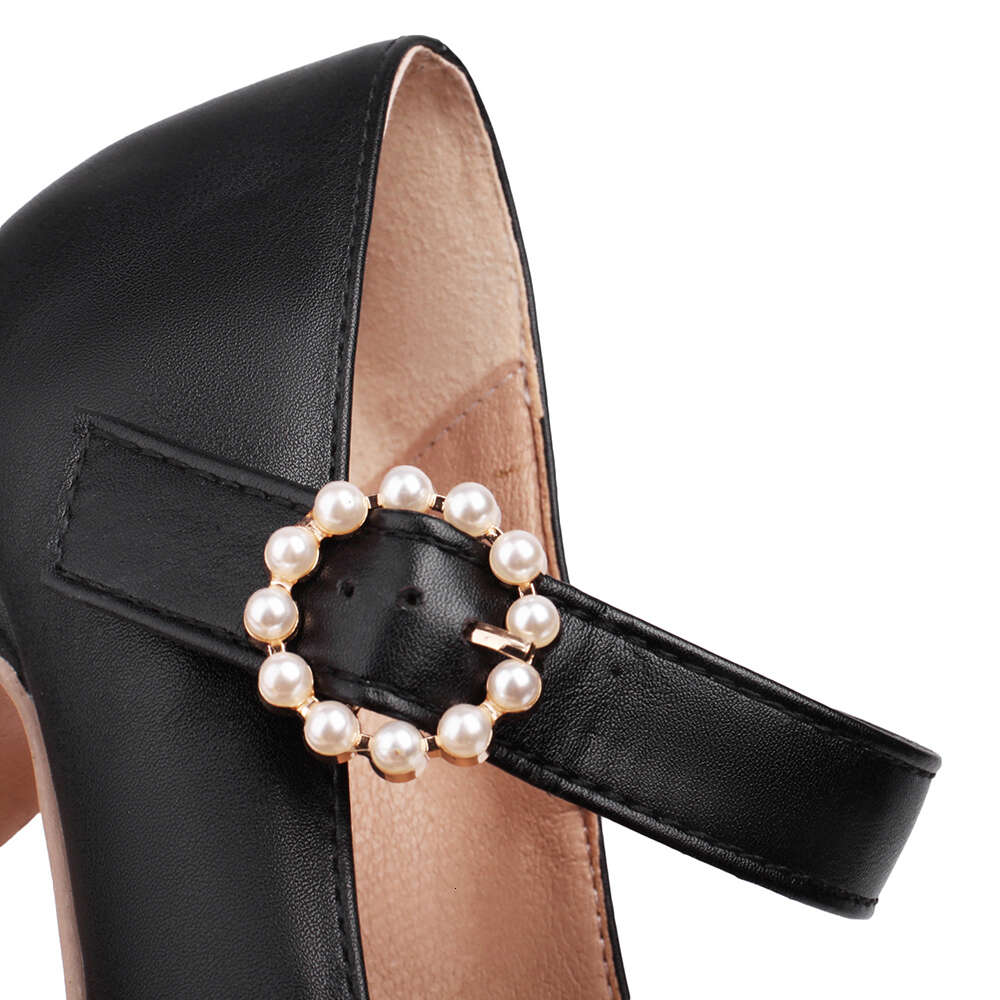 White Wedding Shoes Platform High Heels Women Buckle Strap Ladies Party Dance Shoe 2024 Elegant Block Heel Pumps Free Ship