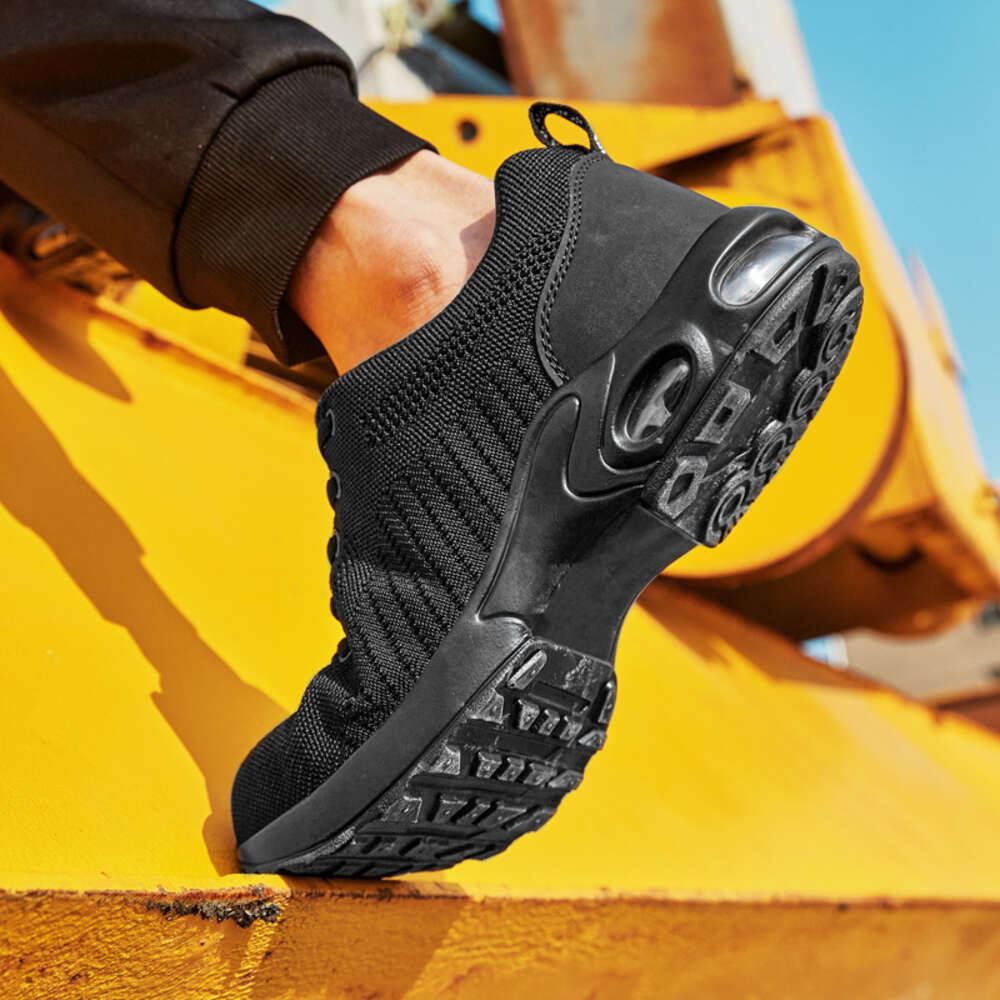 Lightweight Breathable Anti-Smashing Steel Toe Puncture Proof Construction Work Safety Shoes