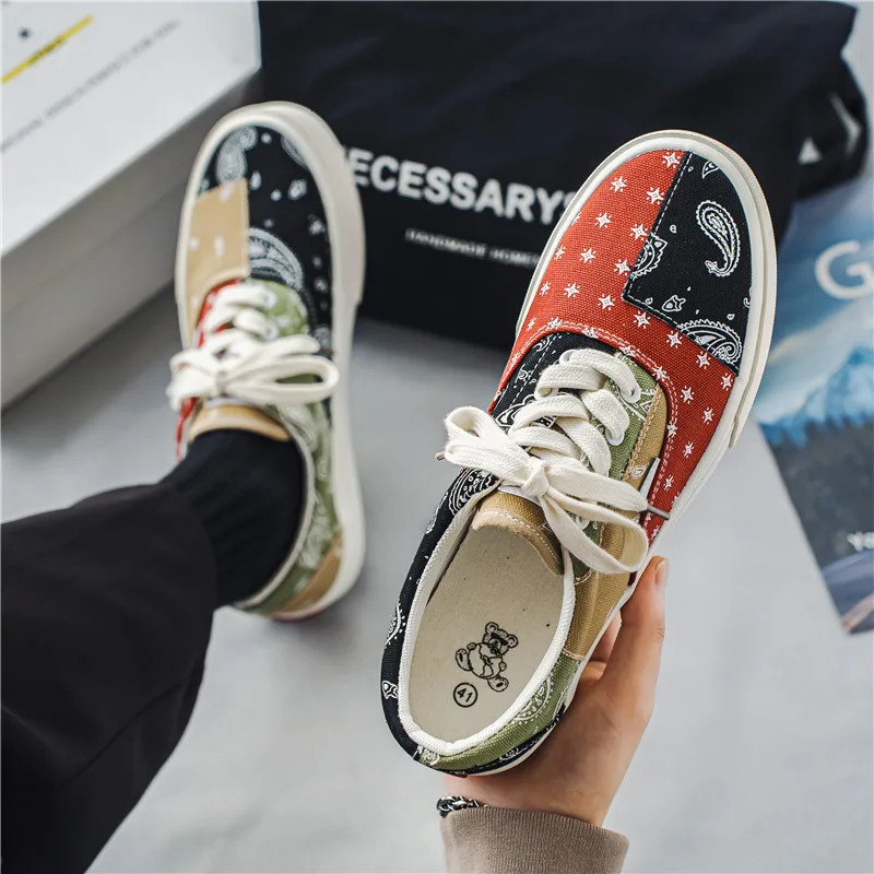 Color block Shoes Canvas Shoes Men Breathable Shoes Footwear Men Espadrilles Men Zapatillas Hombre Casual Erkek Chaussure 240611