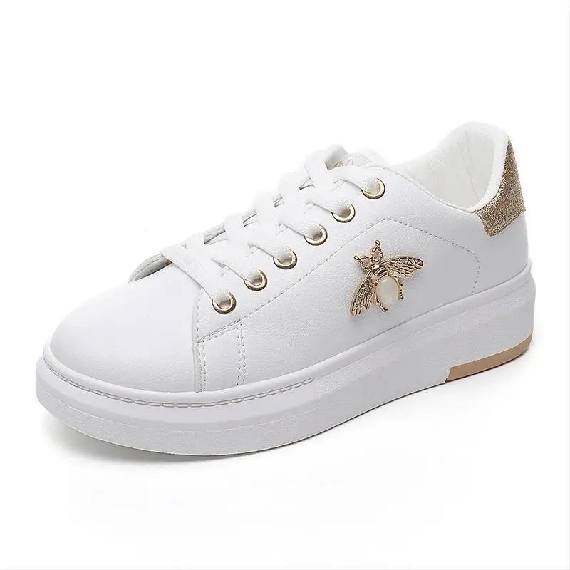 Shoes White Women Sneakers Casual Platform Fashion Rhie chaussures femme bee Lady footware Walking shoes 241106