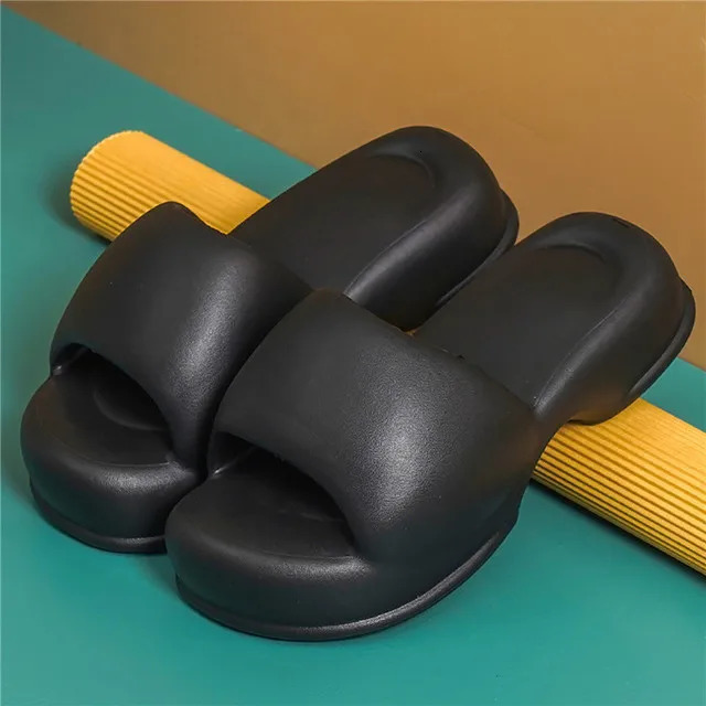 Ladies High Heels House Slippers Summer Flip Flops Woman Eva Soft Sole Flat Shoes Non-Slip Slides Beach Sandal Candy Color 240611