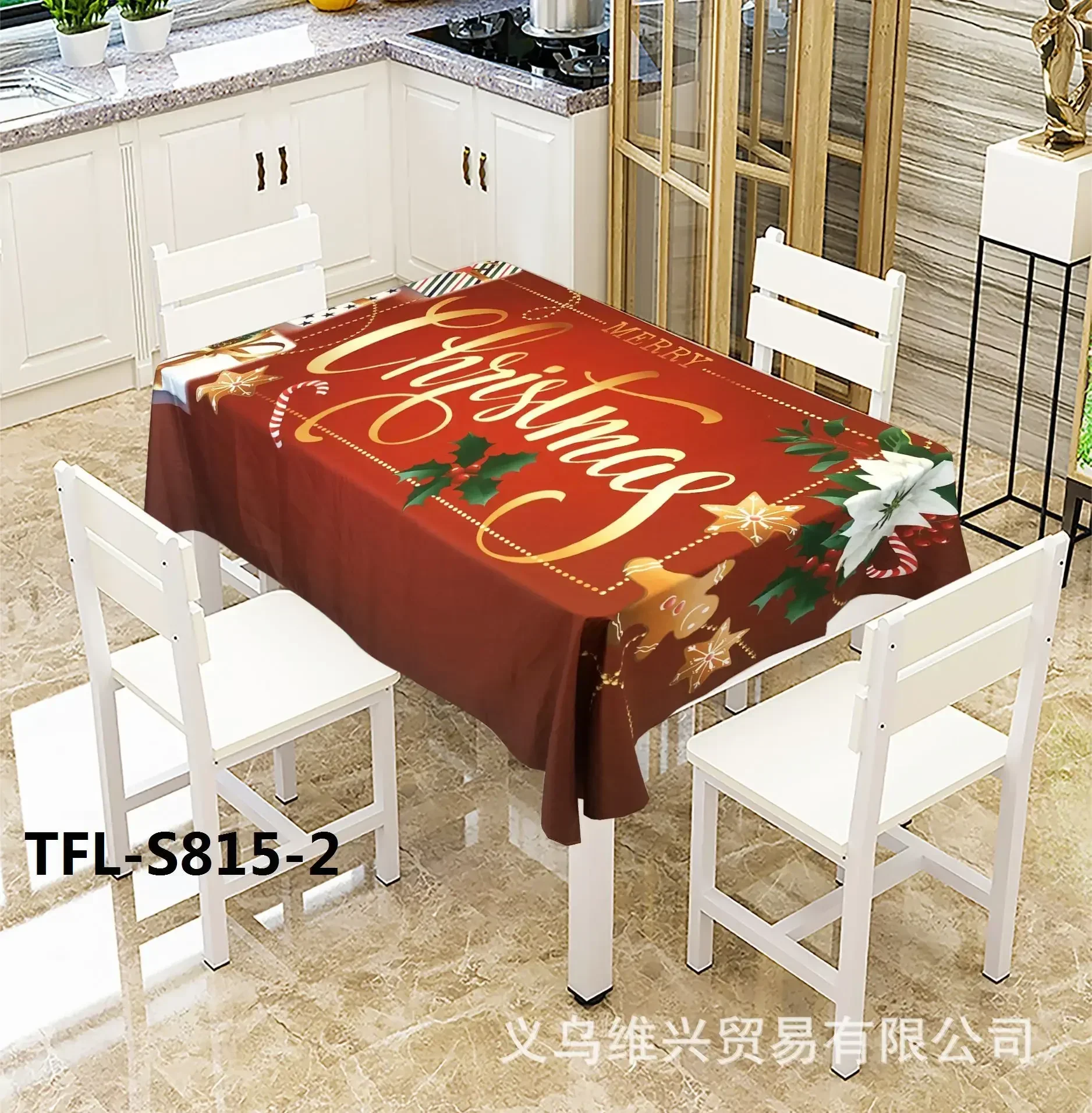 Fabric Waterproof Creative Tablecloth Style Christmas Printing Serviette Table Living Room Accessories Decor 86AZ01