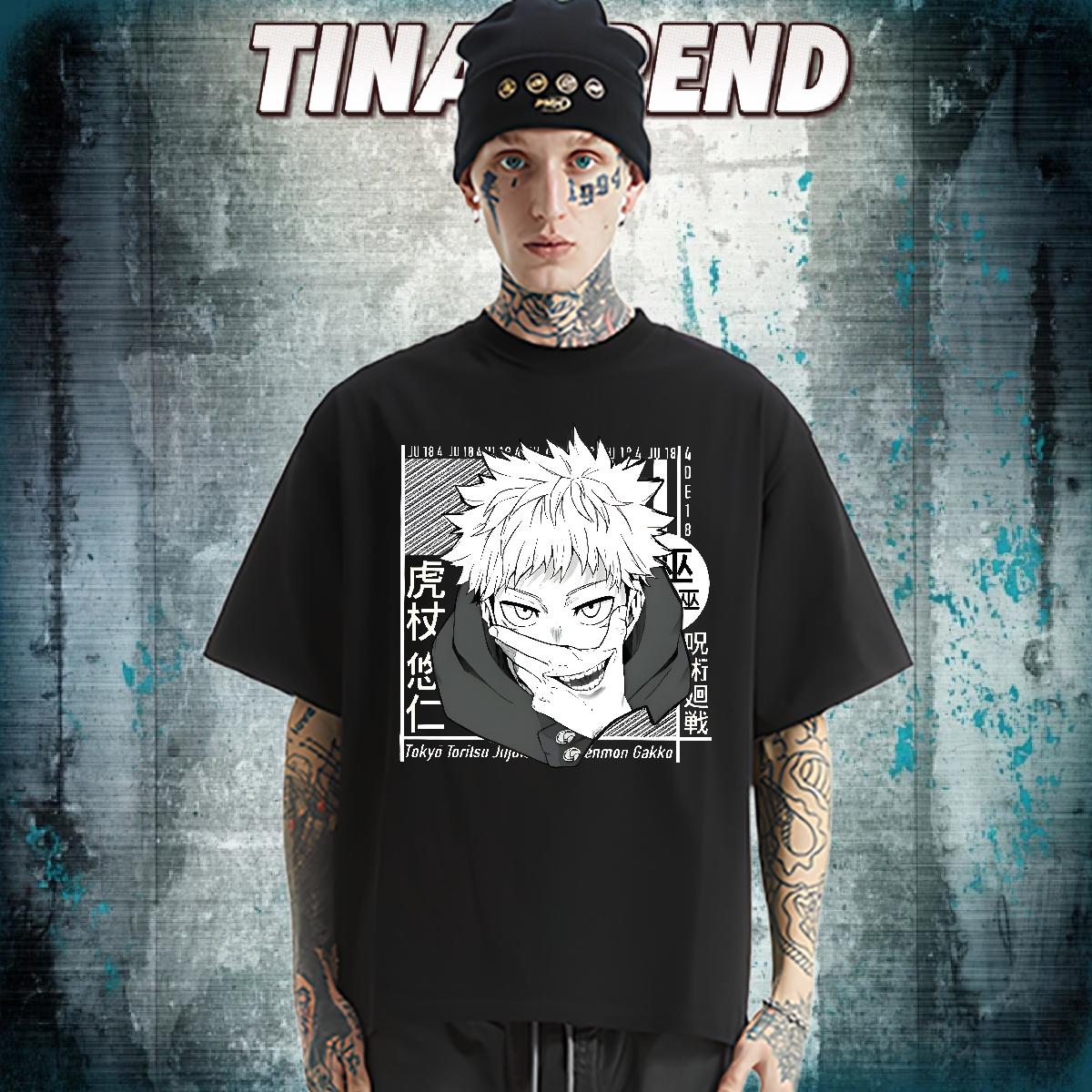 Fashion T shirt DIY Anime Hip Hop Street Men Tshirts Short Sleeve Cotton O-Neck 5A