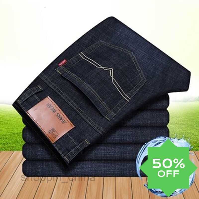Men's Jeans Summer new elastic jeans men straight tube loose casual large size thin men's work wear-resistant long pants Denim Pants