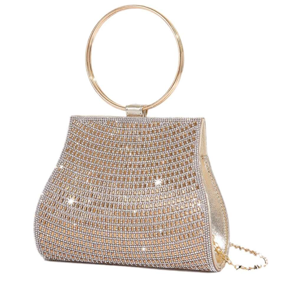 Banquet New PU Chain Advanced Magnetic Buckle Handbag Gold Women's Bag H6.12#42 ddmythur