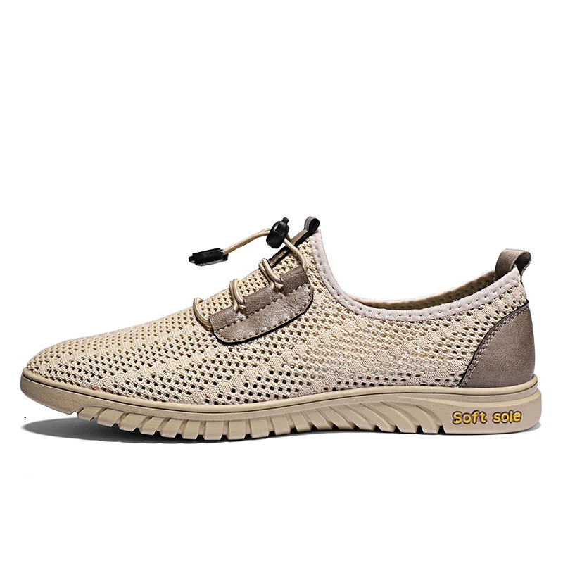 Summer Breathable Casual Mens Shoes Business Mesh Dress Mens Shoes Sports Shoes Soft Apartment Selling Summer Casual Shoes Moccasins 240611