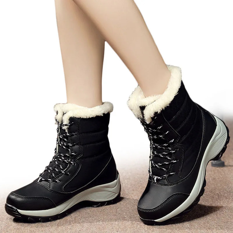 Womens Shoes Womens Snow Boots Womens Boots Winter Womens Plus Size Platform Boots Winter Womens Warm Botas Unprinted Good Quality White Boots 240611