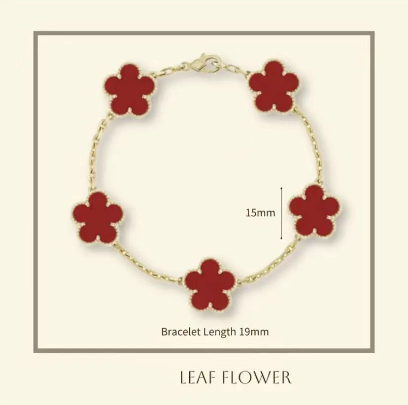 Clover Bracelet For Women Designer jewelry Leaf Bracelets Gold Sier Plate Agate Diamond Fashion Charm Chain Wedding Gift Party