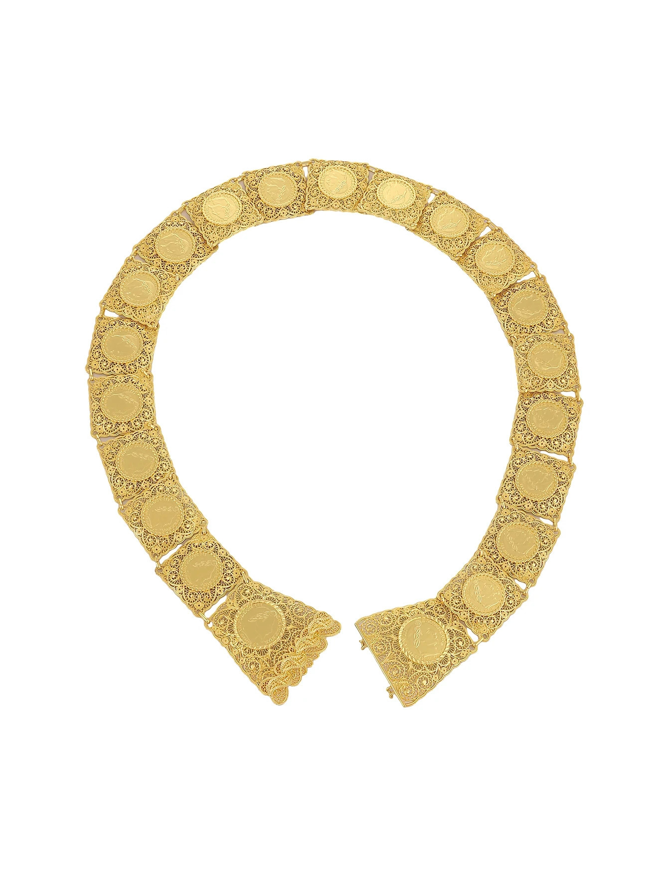 Algerian Coin Belt Gold Plated Metal Hand-Made Fine Carved Napoleon Head Arab Traditional Festival Bridal Waist Chain Jewelry 240531