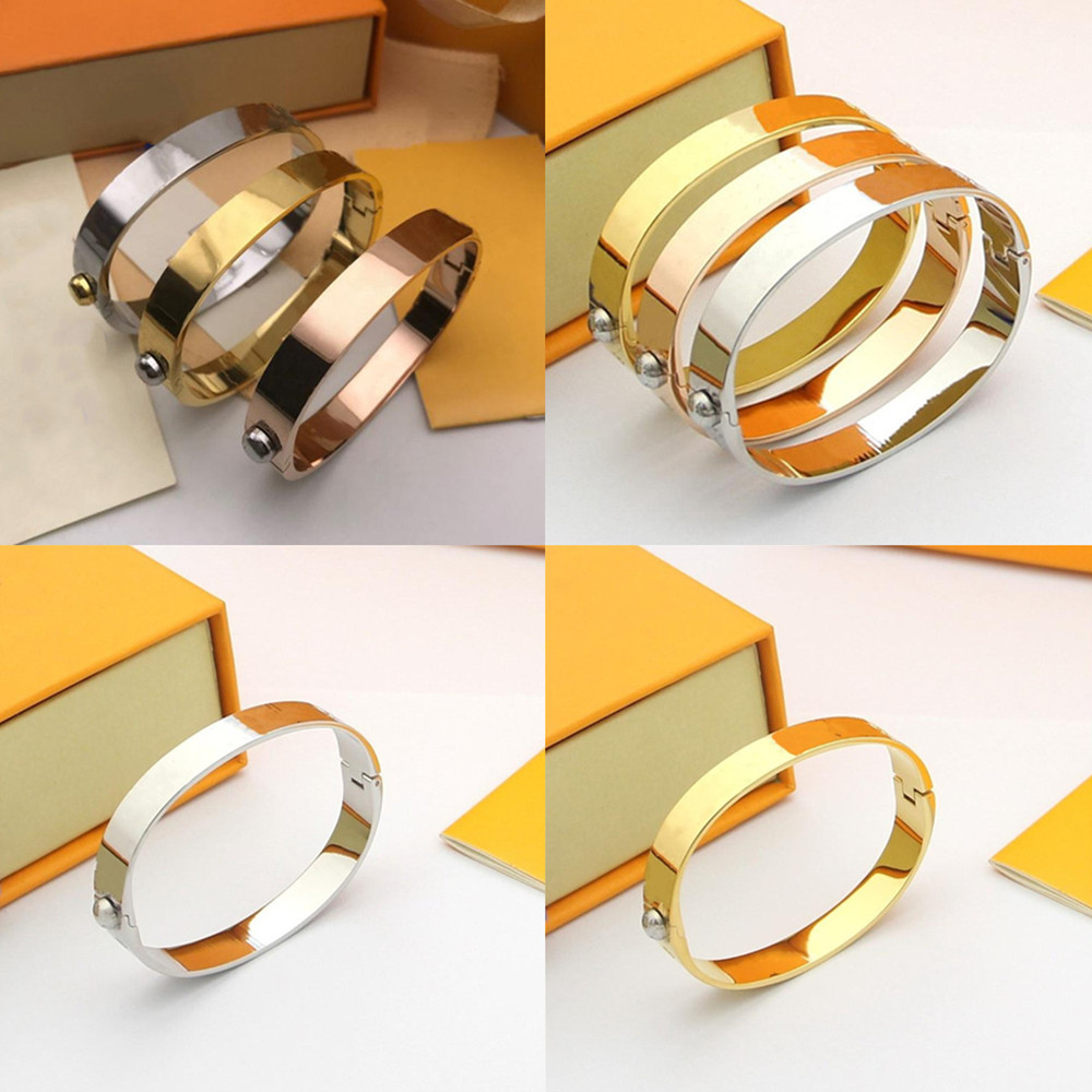 jewlery designer for women bangle bracelet designer silver rose gold titanium steel jewellery unisex luxury bracelet womens mens bangles 18K Gold Plated Bracelets