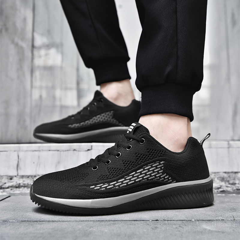 Big Size 46 Summer Mesh Men Shoes Lightweight Sneakers Breathable Casual Sneakers Flying Weaving Running Flats Walking