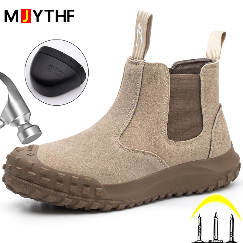 Safety Waterproof For New Leather Work Puncture-Proof Indestructible New Shoes Protective Steel Toe Boots Men e99a
