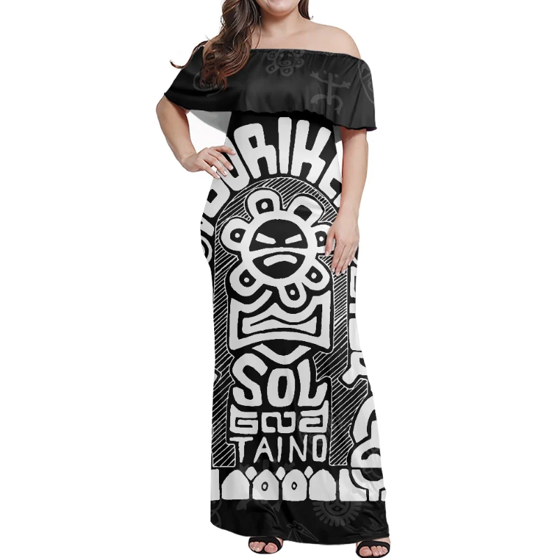 Party Dresses The 2024 Fashion Off Shoulder Corset Sexy Dress Printing Short Sleeve Long Skirt Summer Womens Elegant