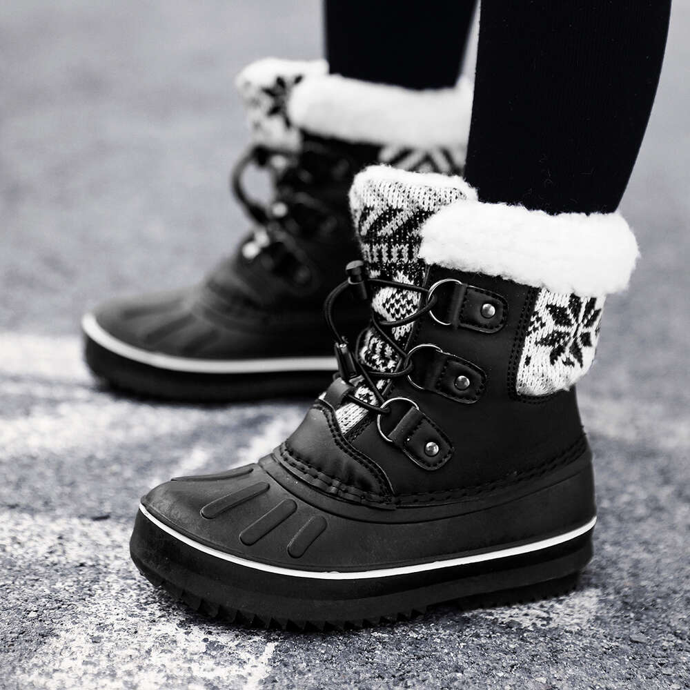 Hot Sale Anti-slip Outdoor Children Plus Veet Waterproof Warm Cotton Shoes Kids Winter Snow Boots