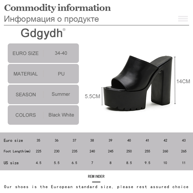 Square Heel Platform Mules Women Outdoor Slippers Peep Toe Slip On Sandals Shoes Slingbacks Black White Great Quality