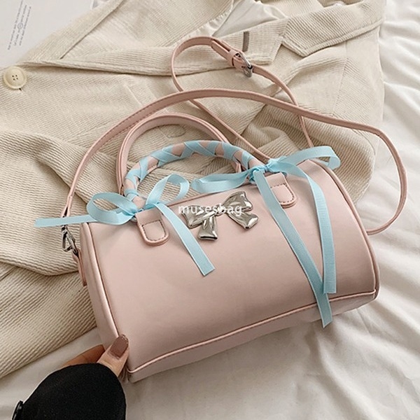 New Advanced Ballet Bow Handheld Boston Bag Women's Fashion Shoulder Bag High Quality Crossbody Bag Versatile Pillow Bag