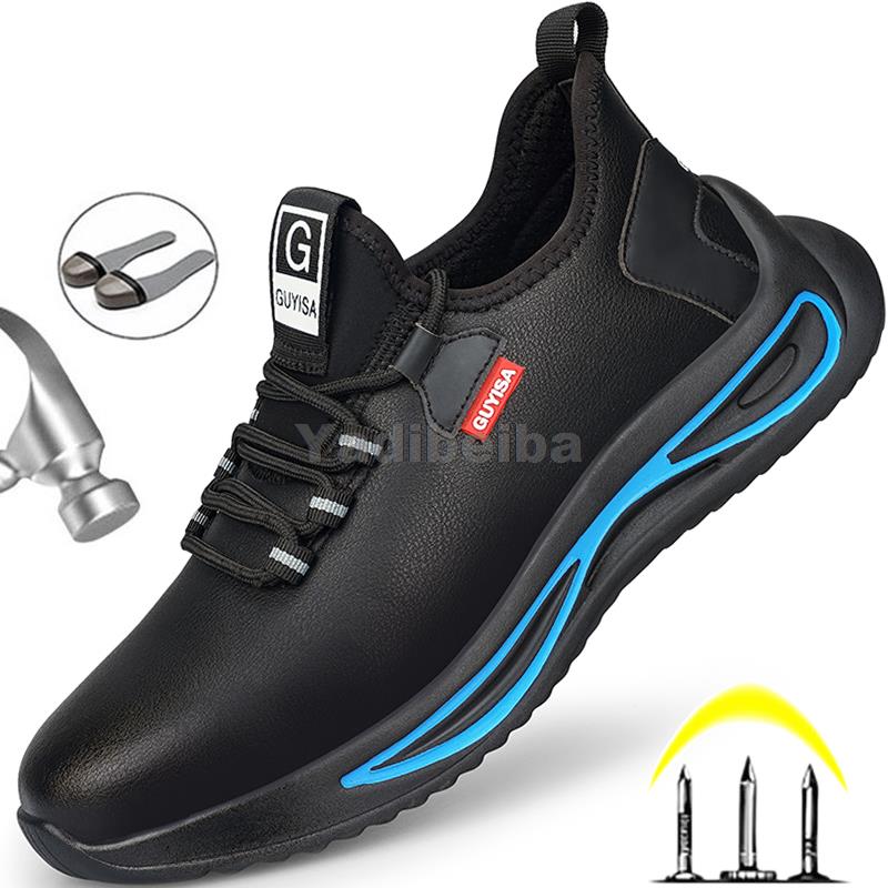 Waterproof Sneakers Steel Toe Men Indestructible Safety Work Boots Anti-puncture Industrial Shoes 86a6