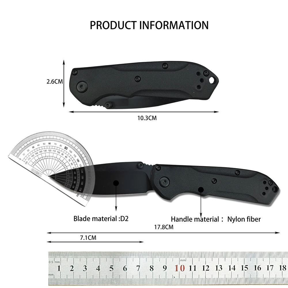 Made in the USA Made in the USA 8 Colors BM Mini Freek 565 Folding D2 Stonewashed Blade Nylon Fiber Handle Outdoor Military Combat Knife Self Defense 