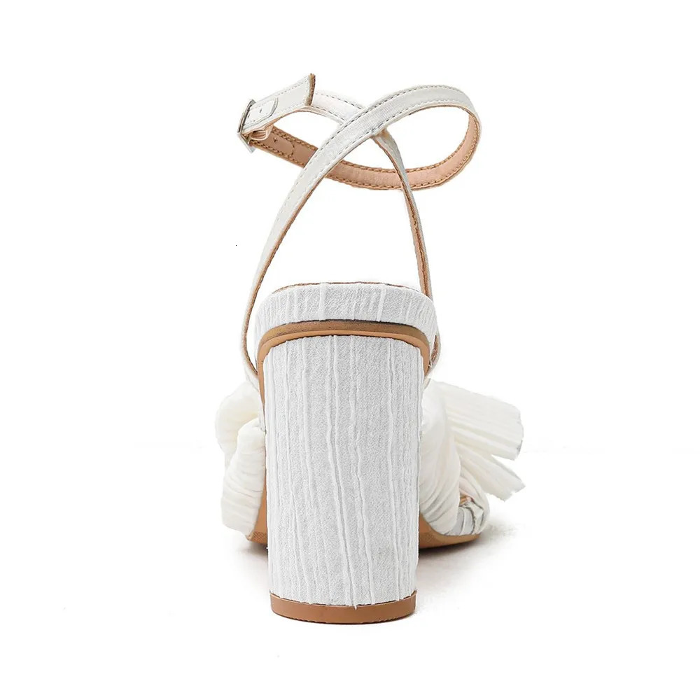 JIANBUDAN Runway style Butterfly-knot Sandals Women Pumps Satin Summer Lady Shoes High heels Party sandals Dancing shoes 5cm8cm 240611