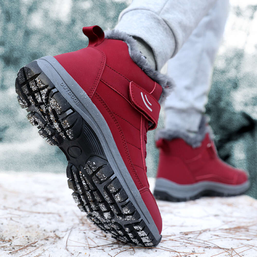 warm men's women's new shees of non-slip couple Winter lace-up hiking shoes for men and w