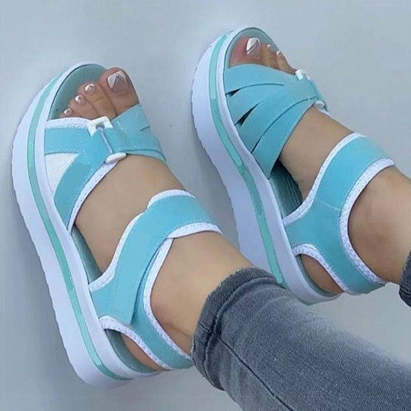 Women Sandals Soft Bottom Heels Sandals For Summer Shoes Women Low Platform Sandals Elegant Woman Heeled Shoes Wedges Heel
