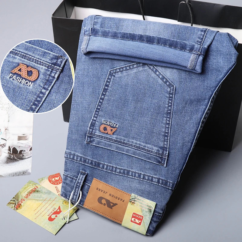 Thin Slim Stretch Short Jeans Men Summer Business Casual Light Blue Cotton Straight Soft Denim Shorts Male Beach Pants 240601