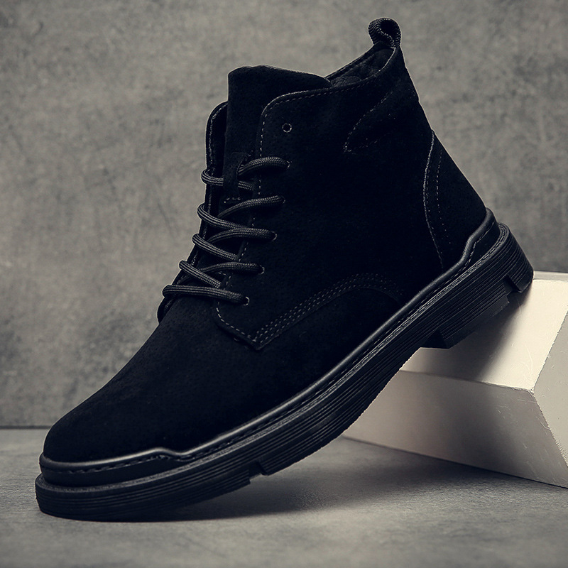 Autumn Early Winter Shoes Men Boots Thick Sole Non-slip Mens Ankle Boots Fashion Street Cool Young Man Shoes bt6