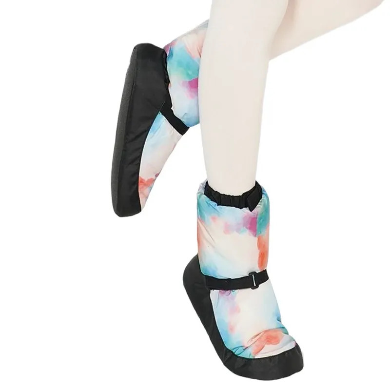 Womens warm Bootie Slipper dance shoes with Velcro straps special warm PVC outsole winter training shoes large-sized 240611