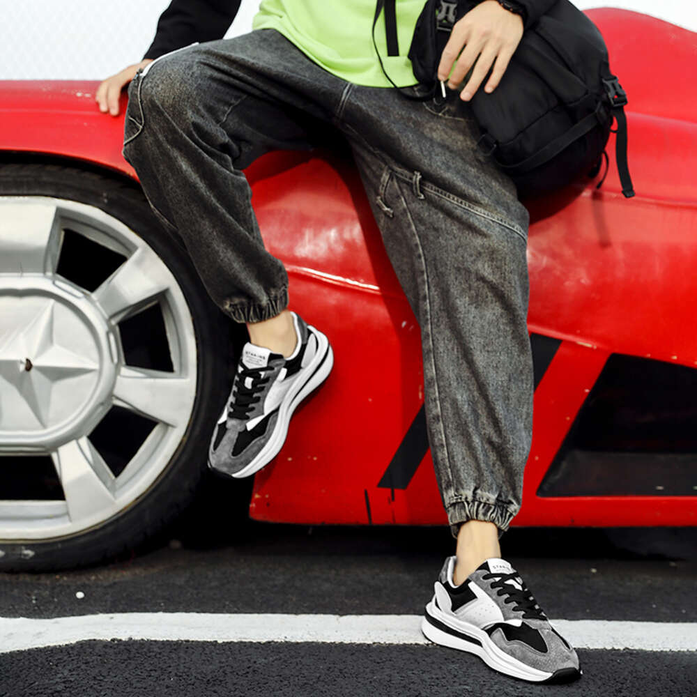 New design non slip casual new fashion walking four seasons lace up sports men's shoes