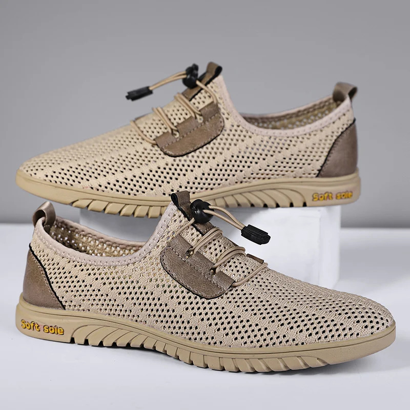 Summer Breathable Casual Mens Shoes Business Mesh Dress Mens Shoes Sports Shoes Soft Apartment Selling Summer Casual Shoes Moccasins 240611