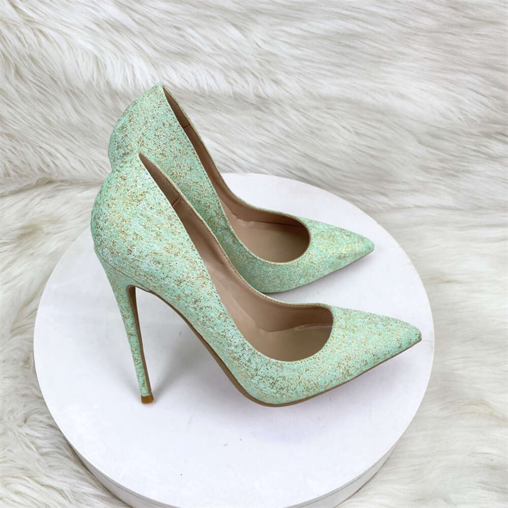 Keshangjia Women Purple Satin Pointy Toe High Heel Shoes For Wedding Party Dress Elegant Slip On Stiletto Pump Custom 33-46