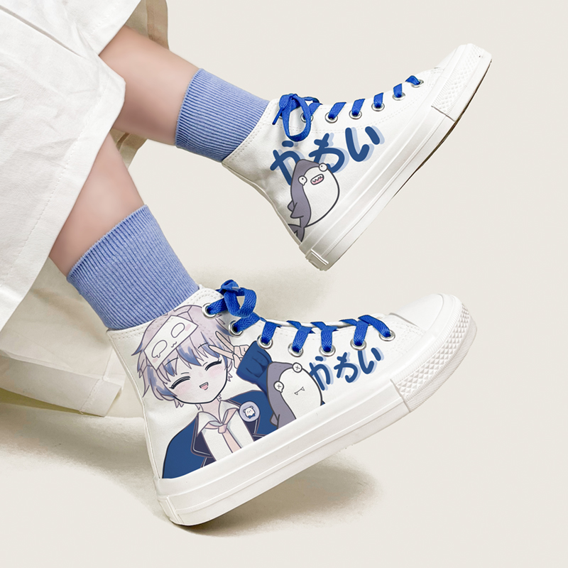 Amy and Michael Lovely Anime Girls Young Students Casual Canvas Shoes Breathable Sports Flat Trainers New Woman Vulcanize Shoes