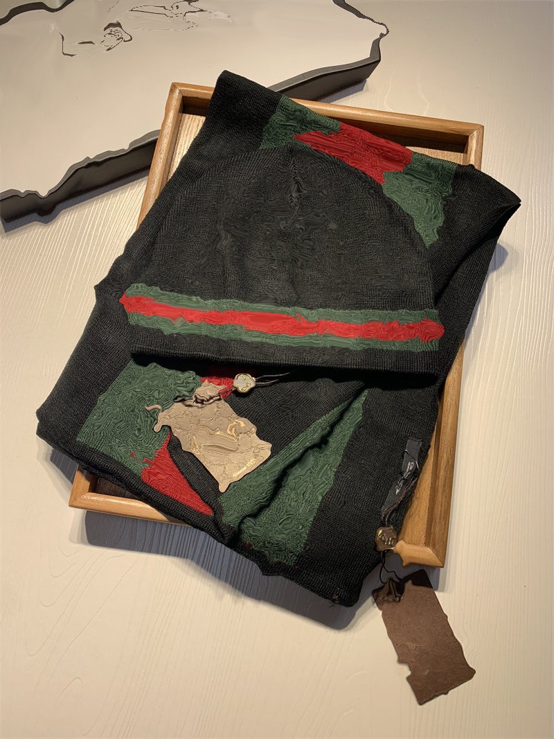 Classic Designer Autumn Winter Beanie Hats Scarves Sets Hats Men and Women Gifts Fashion Brand Double Letter C Scarf Universal Knitted Wool Outdoor Warm Skull Caps t5