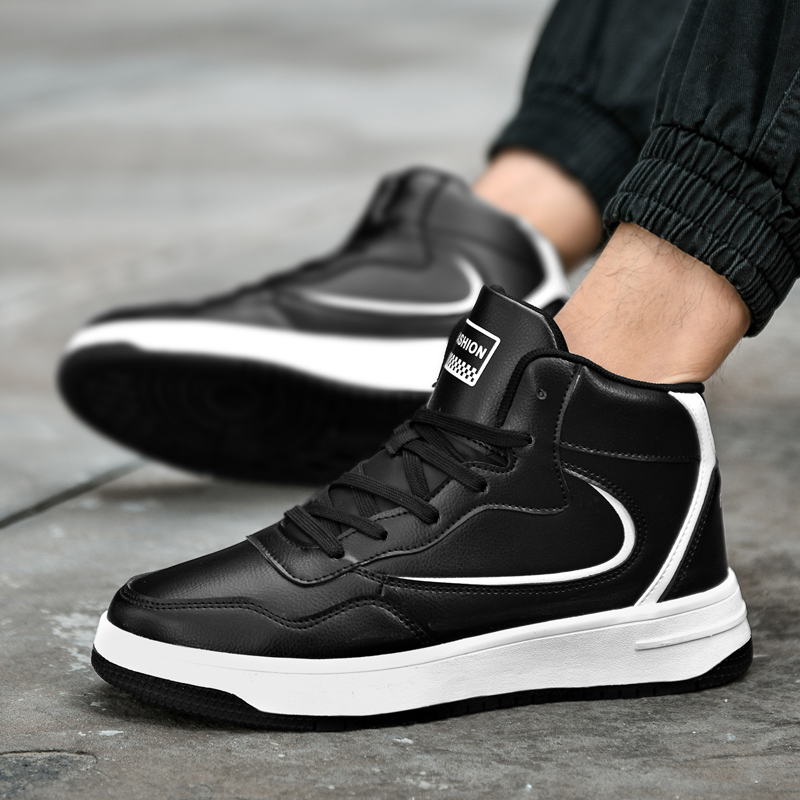 Brand Mens High-top Sneakers Non-slip Basketball Shoes Breathable Tennis Shoes Comfortable Leather Sports Shoes Unisex Sneakers