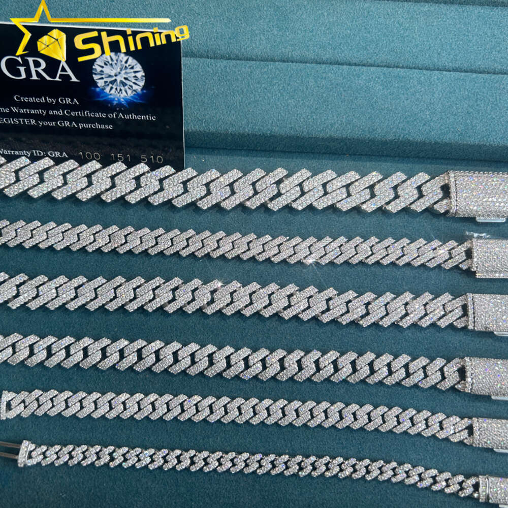 Iced Out Moissanite Cuban Link Chain 925 Sterling Silver 18k Gold Plated Pass Diamond Tester Vvs Moissanite Men Bracelets