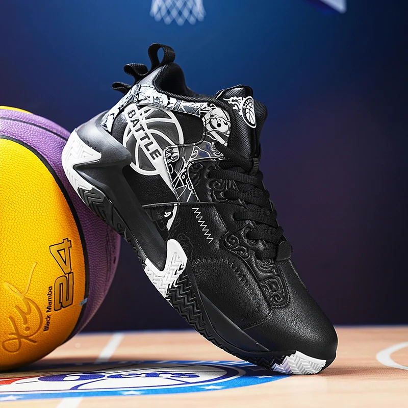 Men's Breathable Mesh Basketball Shoes for Outdoor Sports
