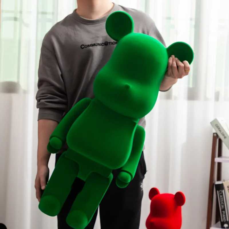 Novelty Items Flocking Bearbrick Statues Resins Bear Money Boxes Decoration Crafts Home Decor Living Room Bookcase Desktop Gift SculpturesF46134
