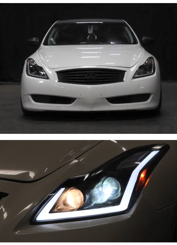 Car Light Assembly for Infiniti G25 G35 G37 LED Headlight 2006-2012 Q60 Angel Eye Front Lamp DRL Signal Lights
