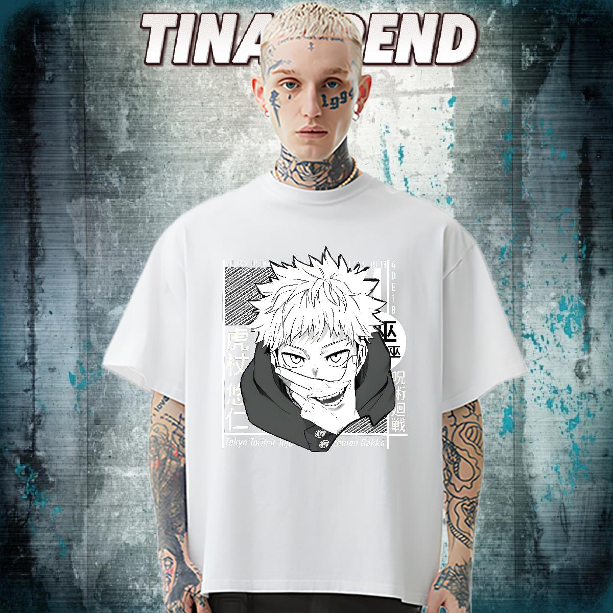 Fashion T shirt DIY Anime Hip Hop Street Men Tshirts Short Sleeve Cotton O-Neck 5A