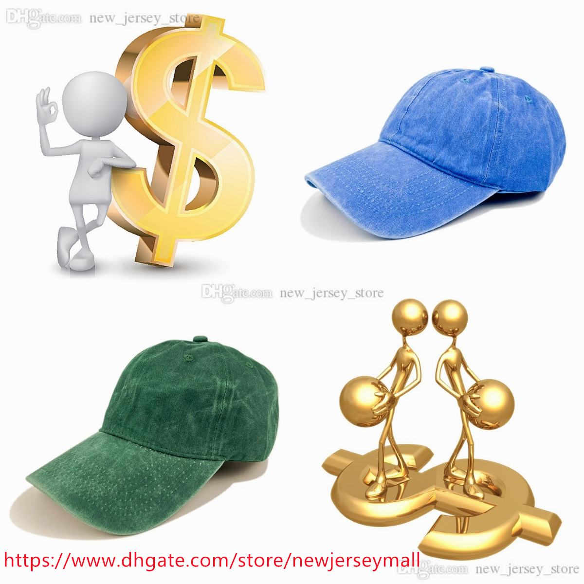 Fast link Collectable to make up the price fans Pay Extras Money 1Piece-1USD. Fashion Vintage Cotton Snapbacks Patriotic Ball Caps Baseball Sun Hat Cap Headwears Man