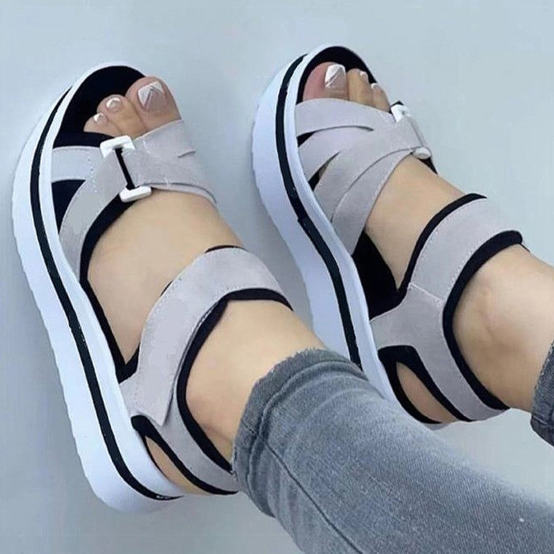 Women Sandals Soft Bottom Heels Sandals For Summer Shoes Women Low Platform Sandals Elegant Woman Heeled Shoes Wedges Heel