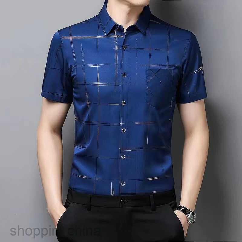 Men's Casual Shirts new product floral half sleeved men's shirt summer ice silk non ironing men's fashion short sleeved shirt lapel flo