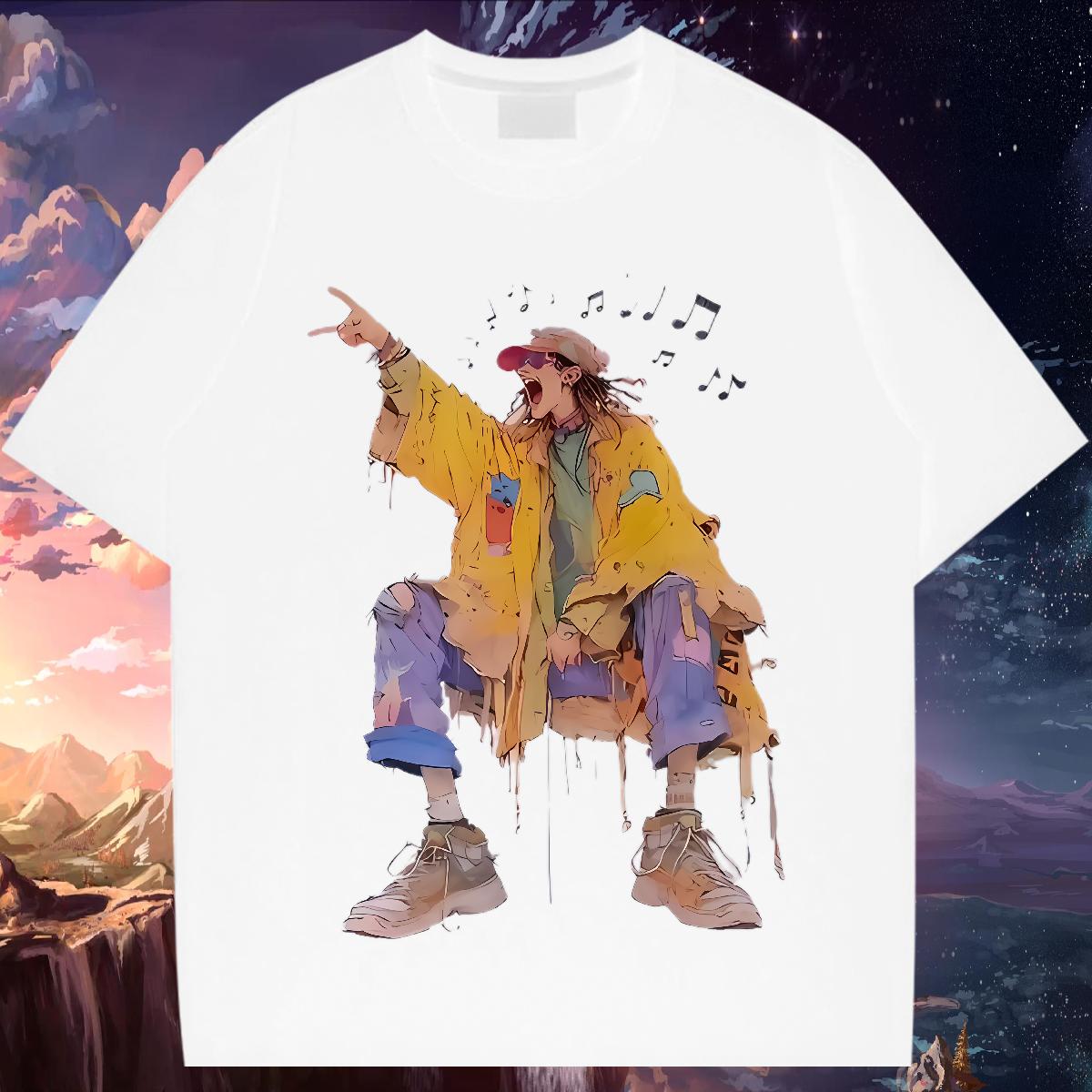 Classic Casual Men T Shirts Customized Men Tops Tees Home Outdoor Crew Neck Cotton Loose Fit Wear