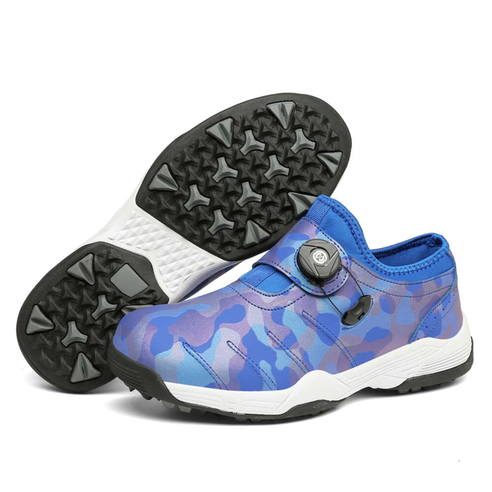 Custom Wholesale Non-slip Studless Trainers Rotating Buckles Outdoor Men Golf Shoes