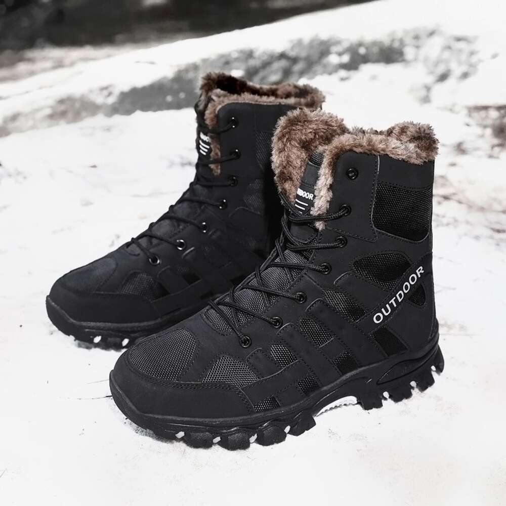 Explosive men's shoes outdoor snow explosive plus cotton hiking boots