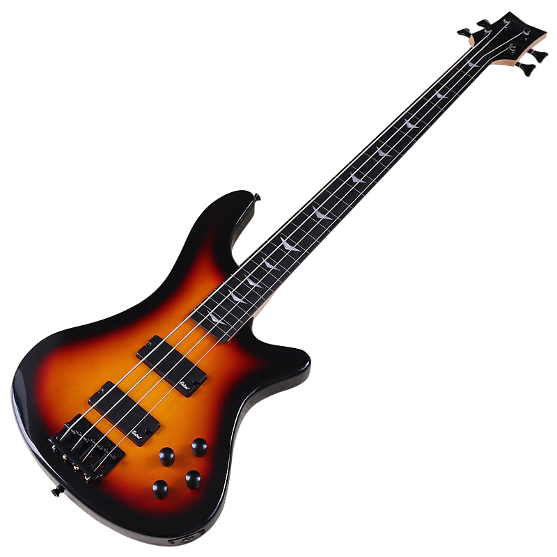 4 Strings Electric Bass Guitar 43 inch High Gloss Full Solid Okoume Wood Body Bass Guitar With Pick up