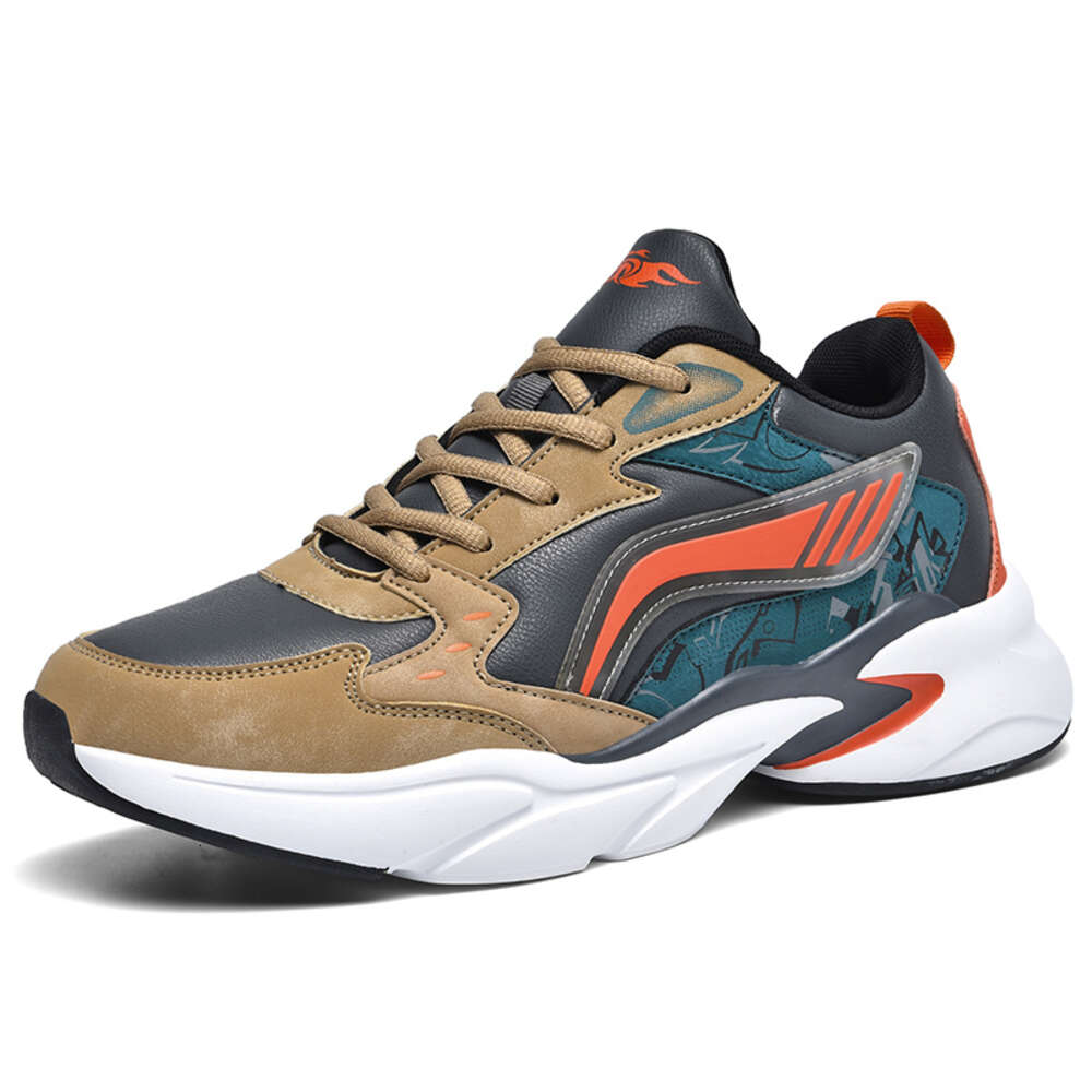 New design leather waterproof sneakers Light cushioned running factory custom shoes for men