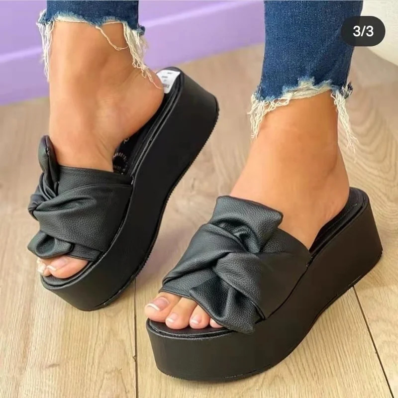 Summer Platform Sandals for Women Fashion Casual Hemp Wedges Slippers Thick Sole Open Toe Outdoor Beach Woman Walking Shoes 240611