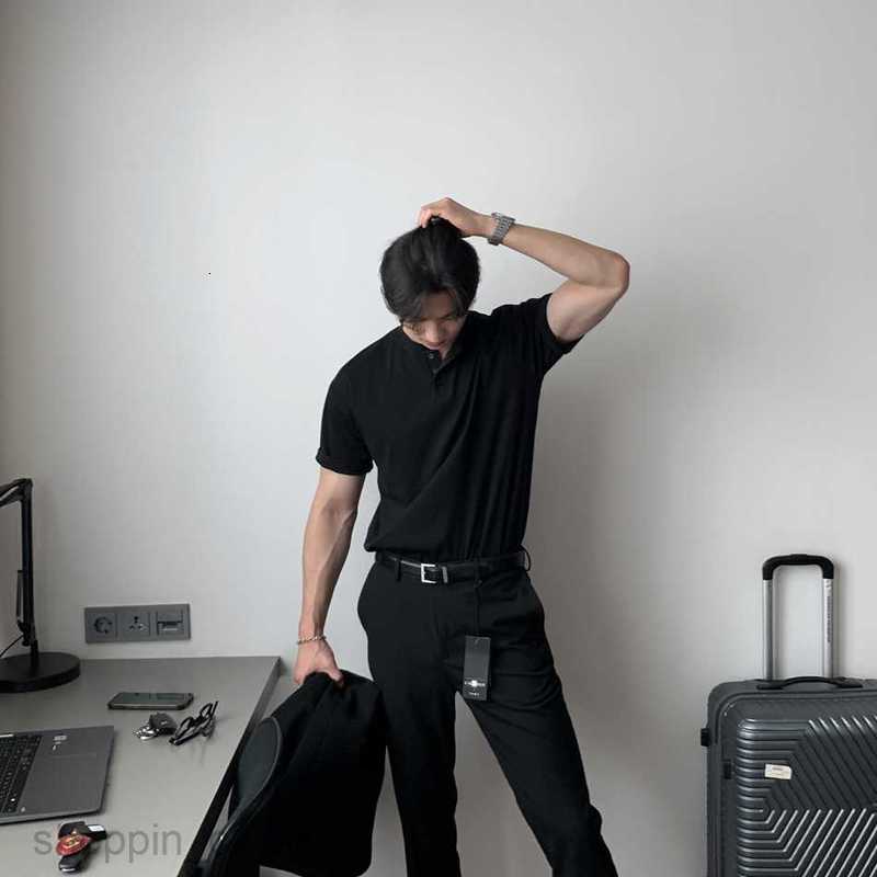 Men's T Shirts short sleeved t-shirt men polo shirt Mature stable tight cuffs fitness tough guy Henley shirt tees tops